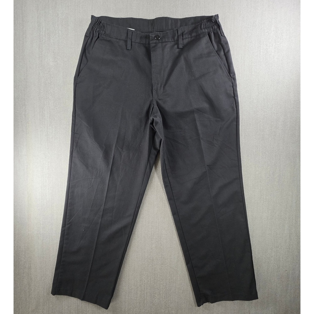 Red Kap Work Pants Mens‎ 37/38 Black Side Elastic Waist PT60BK